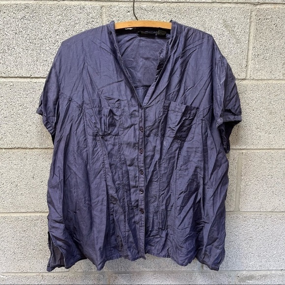 GNW Silk Blend Button Down Blouse - Picture 1 of 6